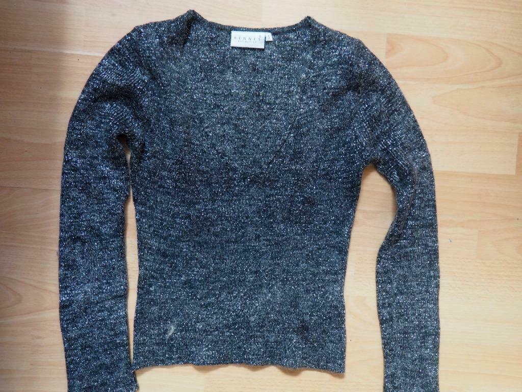 Feestelijke grijze pull met pailletten - small, Hennes, Ophalen of Verzenden, Maat 36 (S), Grijs