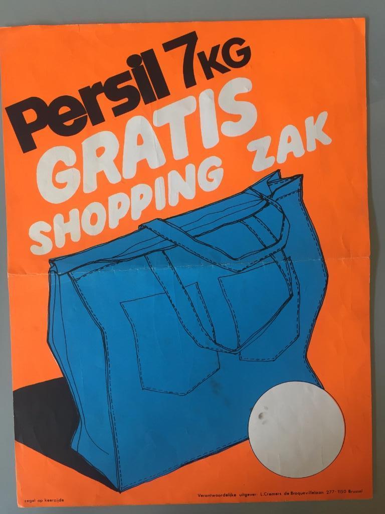 Vintage années 70, affiche Persil, Collections, Enlèvement ou Envoi, Utilisé, Panneau publicitaire