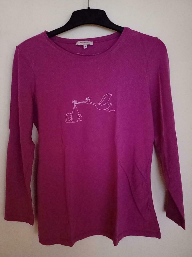 Zwangerschapskledij T-shirt met lange mouwen, Shirt of Top, Premaman, Roze, Gedragen