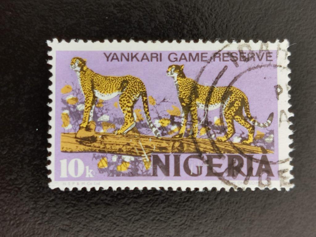 Nigeria 1973 - wilde dieren - cheetah, Ophalen of Verzenden, Gestempeld