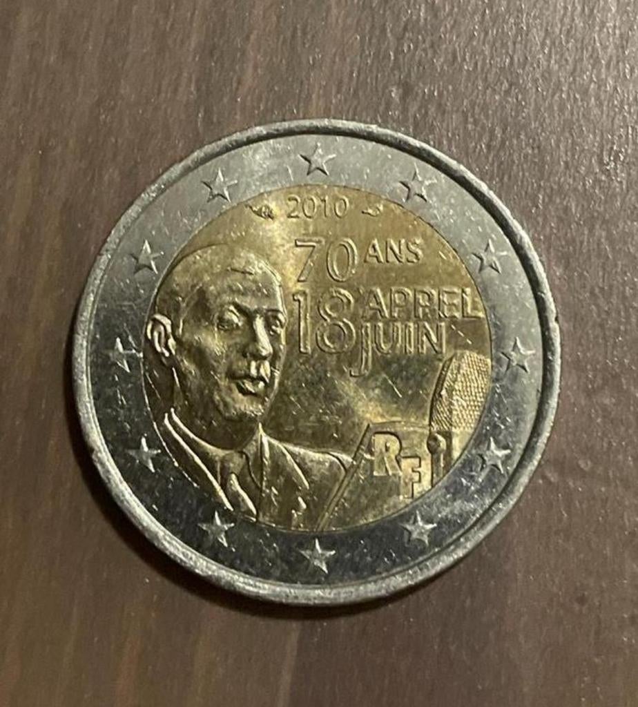 2 euro Frankrijk 2010 Charles de Gaulle 🇨🇵, Postzegels en Munten, Munten | Europa | Euromunten, Ophalen of Verzenden, Frankrijk