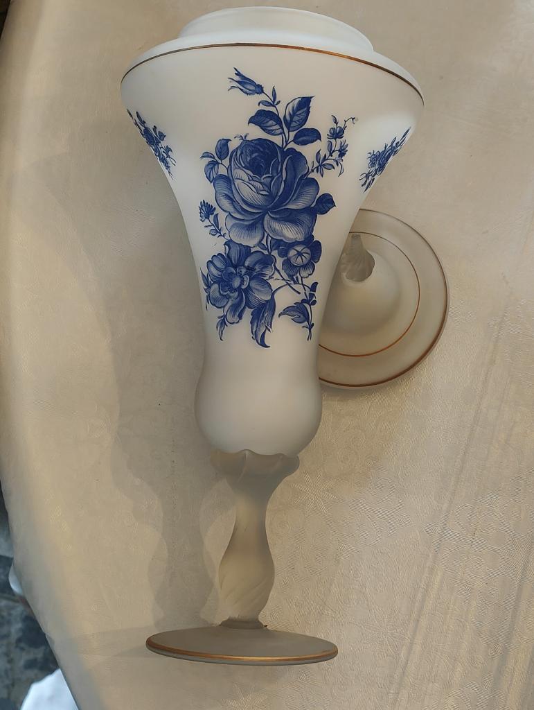 Handgeschilderde vaas, urne van V.A.B. BOUSSU., Huis en Inrichting, Woonaccessoires | Vazen, Zo goed als nieuw, Glas, Ophalen