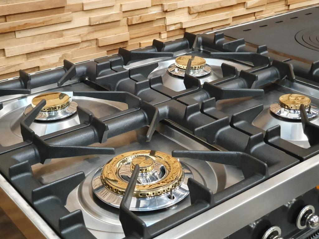 🔥Luxe Boretti Fornuis 120cm antraciet rvs Coupe de Fue 5pit, 60 cm of meer, Ophalen of Verzenden, Zo goed als nieuw, Energieklasse A of zuiniger