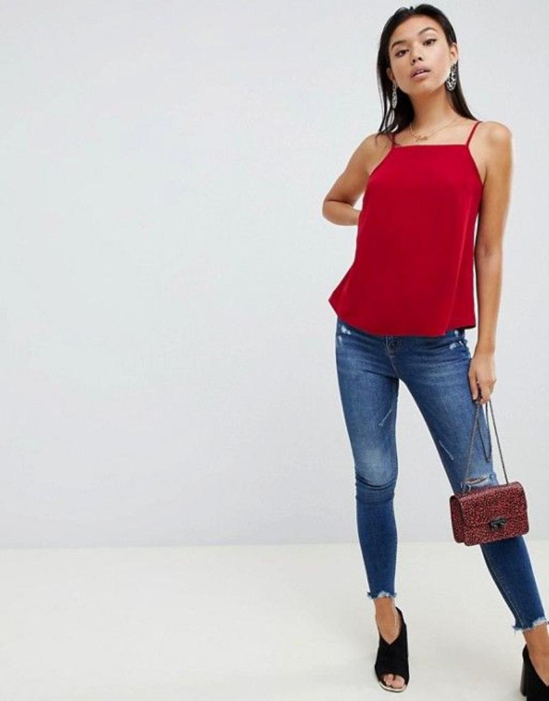 Donkerrood topje van Asos - Maat 38, Envoi, Taille 38/40 (M), Rouge