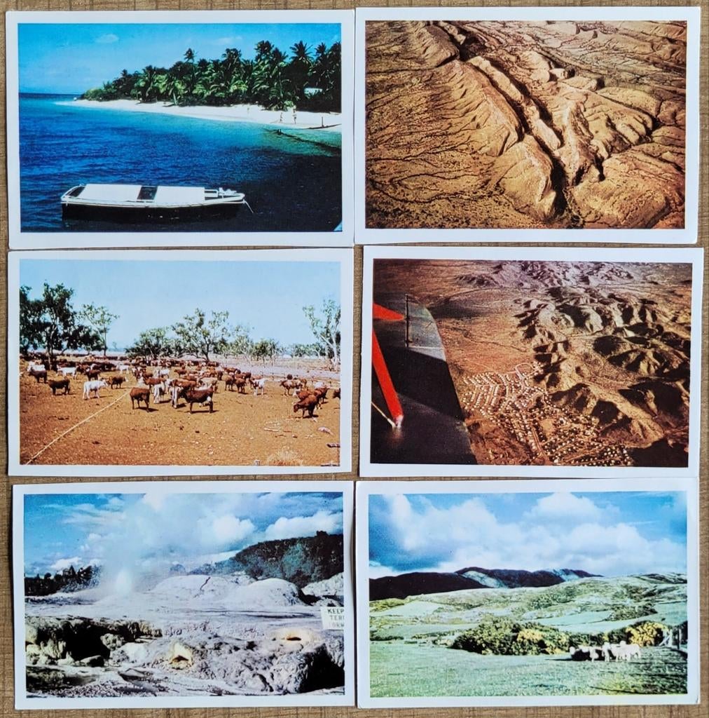 6 oude fotoprentjes: reeks Australië en Nieuw-Zeeland, Ophalen of Verzenden, Gebruikt, Overige onderwerpen, Prent