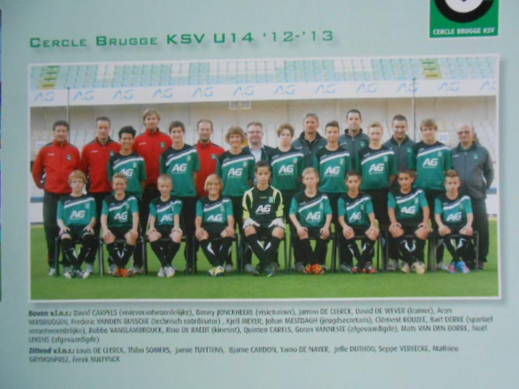poster foto Cercle Brugge KSV "U14" 2012 - 2013 met namen, Ophalen of Verzenden, Nieuw, Poster, Plaatje of Sticker