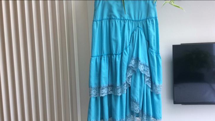 Lange, blauwe zomerrok, Boho style. 38/40, Kleding | Dames, Maat 38/40 (M), Blauw, Ophalen of Verzenden, Zo goed als nieuw