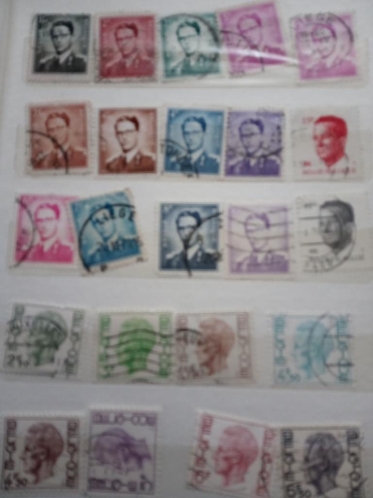 Timbres oblitérés belgique 8 pages, Oblitéré, Chefs d'Etat, Sans enveloppe, Affranchi