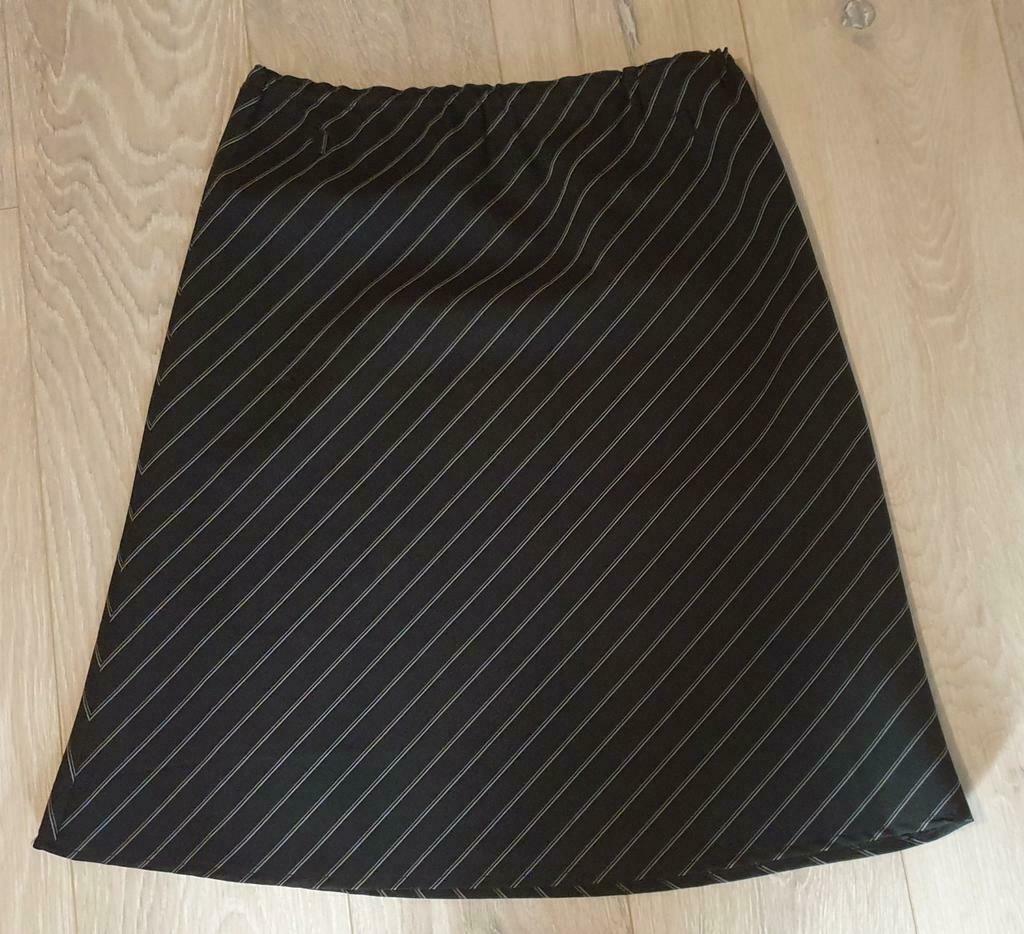 Zwarte rok, wit gestreept met elastische tailleband, La redoute, Zwart, Maat 42/44 (L), Ophalen of Verzenden