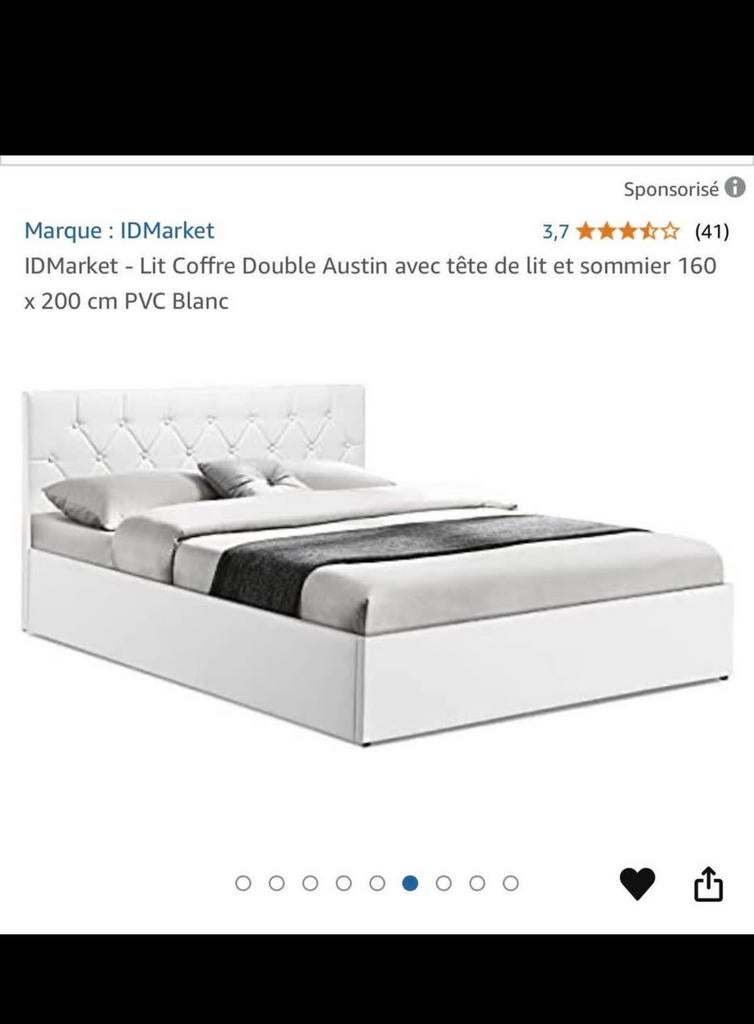 Lit coffre avec matelas, Maison & Meubles, Chambre à coucher | Lits, Enlèvement, Comme neuf, Blanc