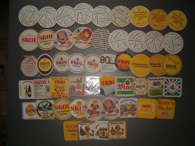 *Verzameling 57 bierviltjes Skol, Verzamelen, Ophalen of Verzenden, Gebruikt, Viltje(s)