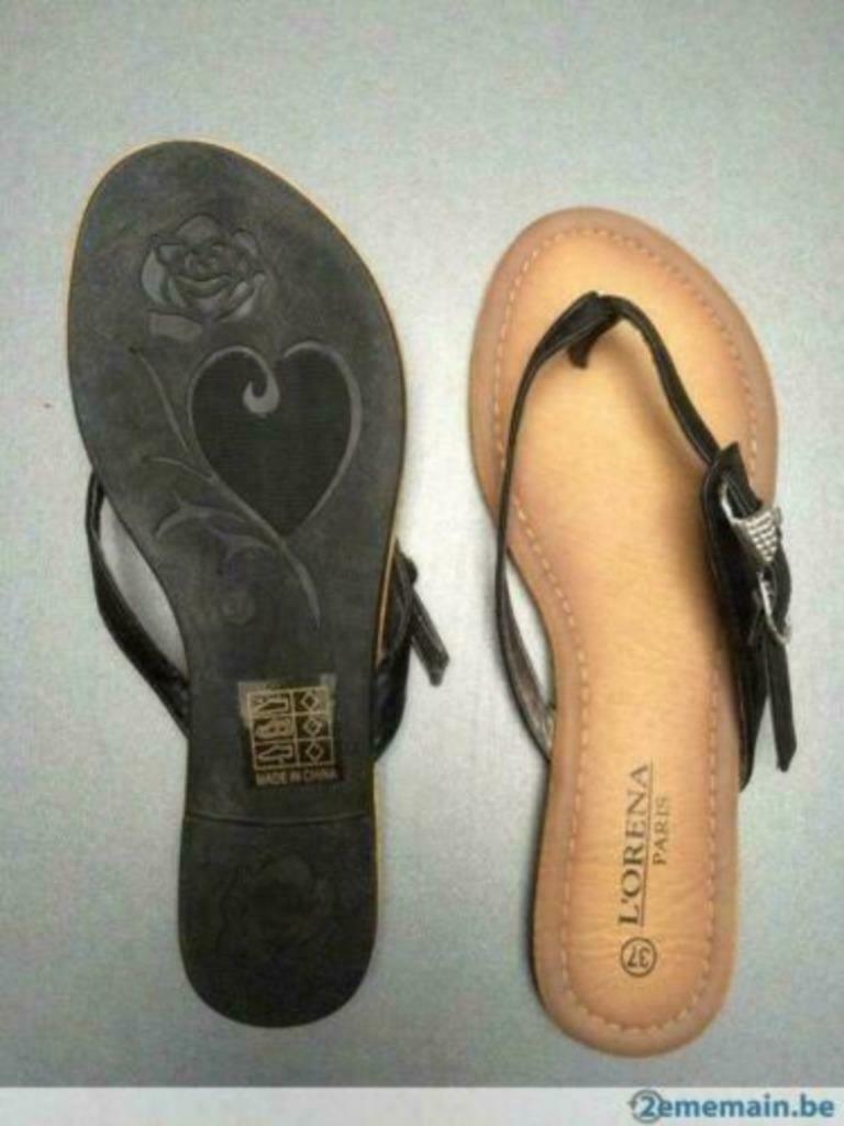L'orena zwarte sandalen - Maat 37, Zwart, L'Orena, Gedragen, Sandalen of Muiltjes