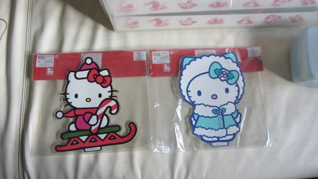 Hello Kitty - 2 décorations de Noel - sticker fenêtre en gel, Diversen, Ophalen, Nieuw