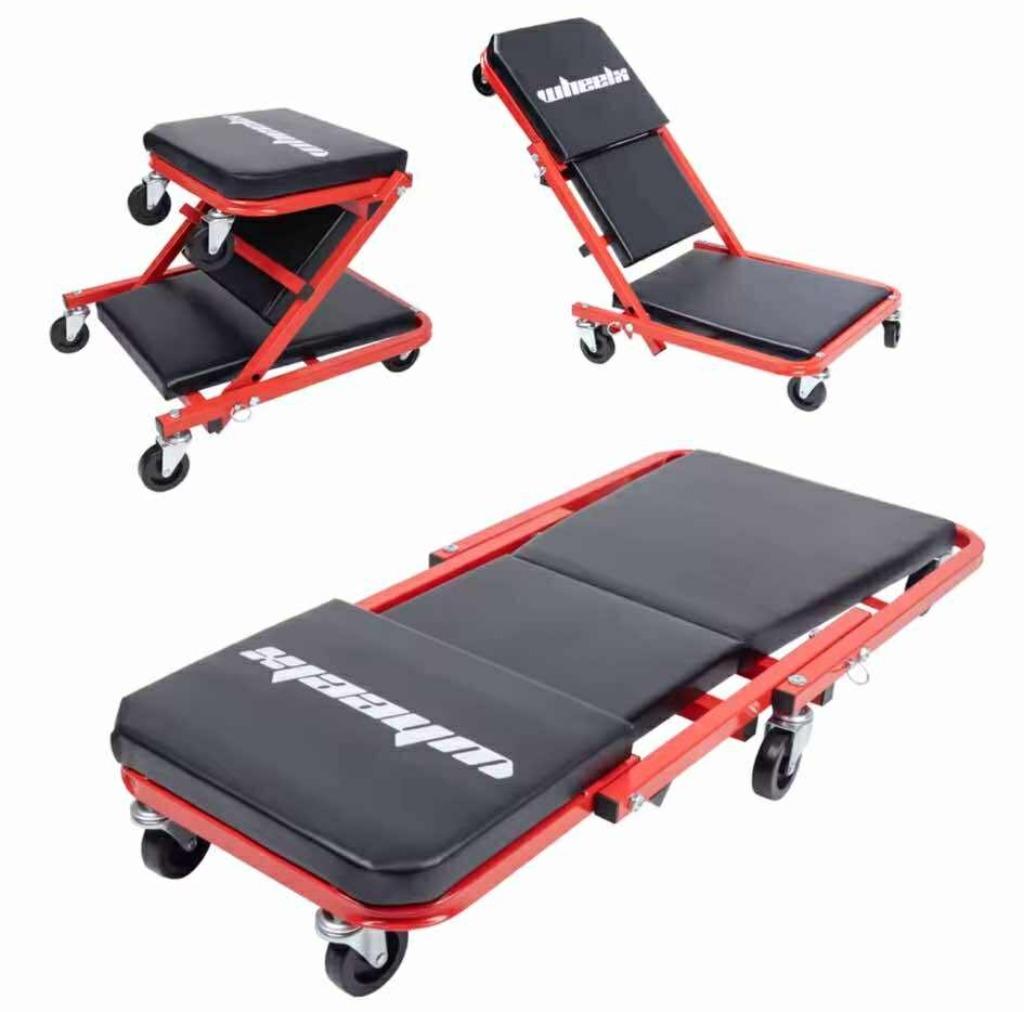 3-in-1 rolbare mechanische stoel opvouwbare garagestoel NEW, Auto diversen, Autogereedschap, Nieuw, Ophalen of Verzenden