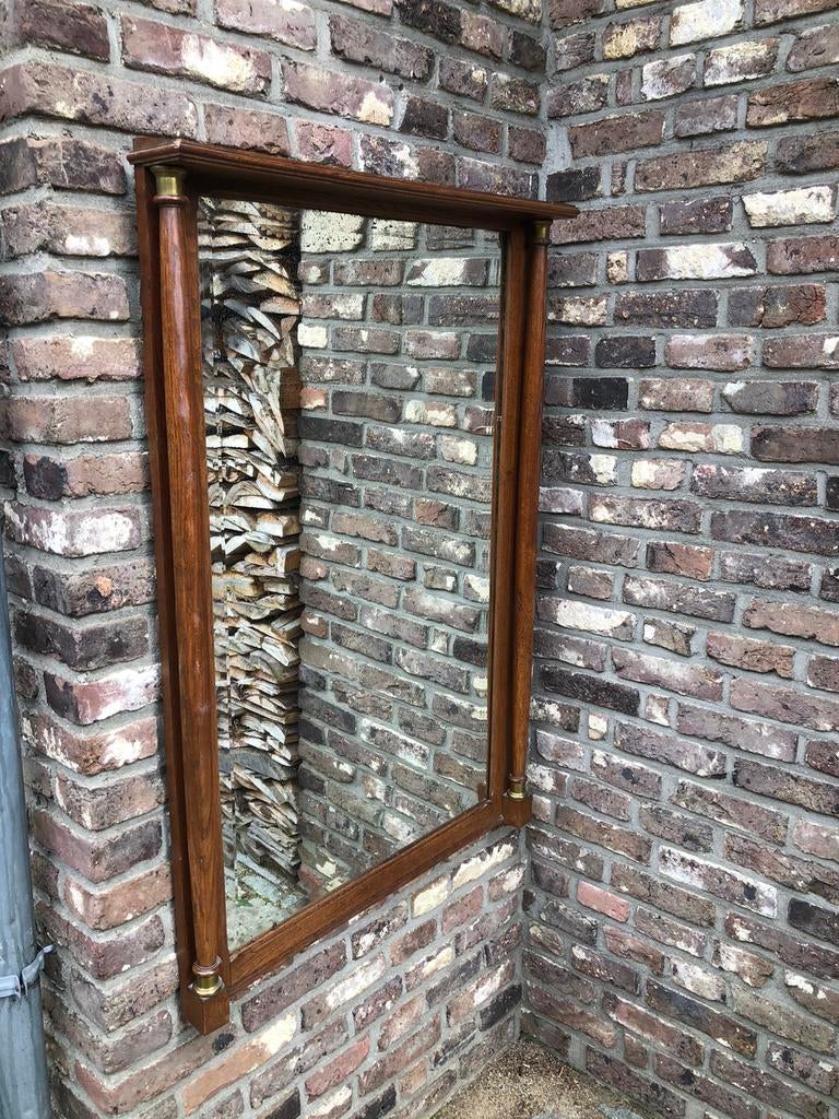 antieke spiegel 121 x 80 x 10  - oude geslepen glasplaat, Antiek en Kunst, Ophalen, Rechthoekig, 50 tot 100 cm, 100 tot 150 cm