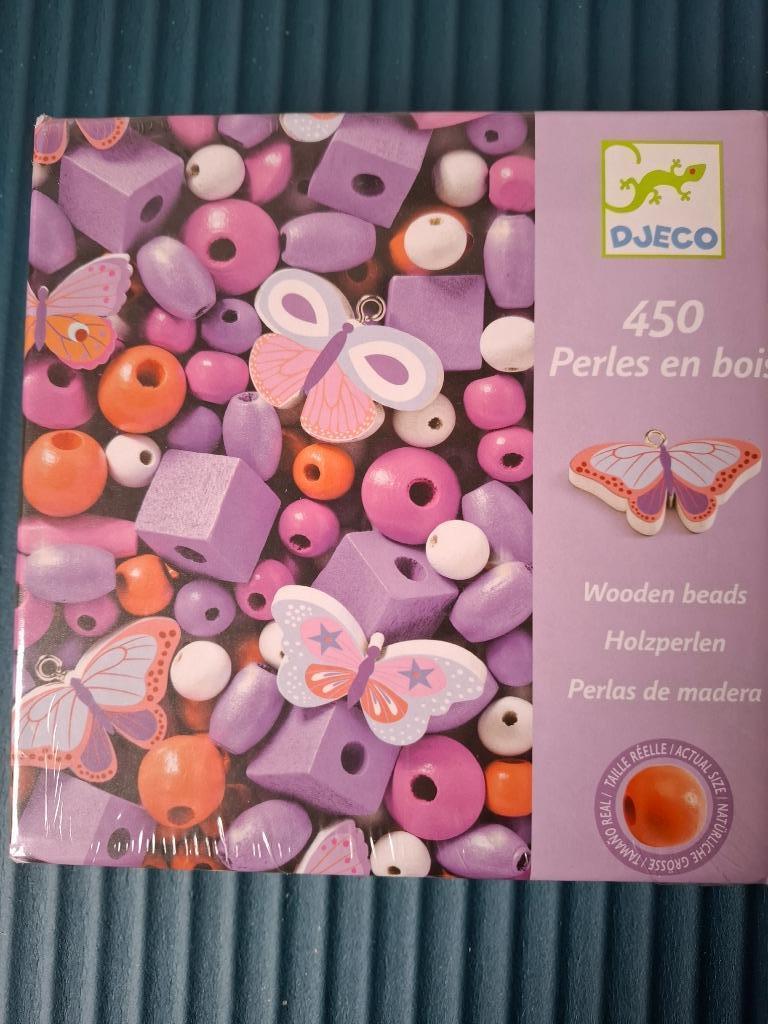 Djeco 450 perles en bois boîte scellée + 4 ans, Hobby & Loisirs créatifs, Enlèvement, Neuf, Perle
