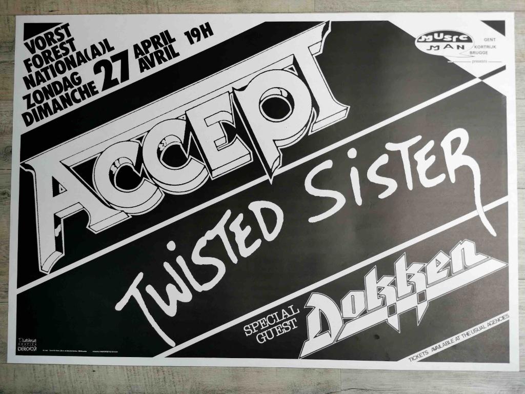 ACCEPT - POSTER ORIGINAL - 70/100 CM, Enlèvement ou Envoi, Rectangulaire horizontal, Comme neuf, Musique