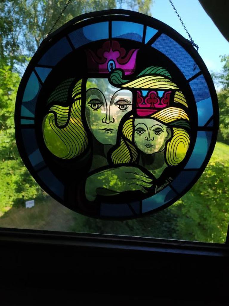 glas In lood - Virga Jesse Hasselt - Rappoort 1974, Antiek en Kunst, Ophalen of Verzenden