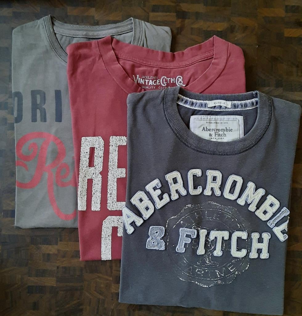LOT de 3 T.SH. de MARQUES -Hommes- T. SMALL, Vêtements | Hommes, T-shirts, Porté, Taille 46 (S) ou plus petite, Gris, Enlèvement ou Envoi