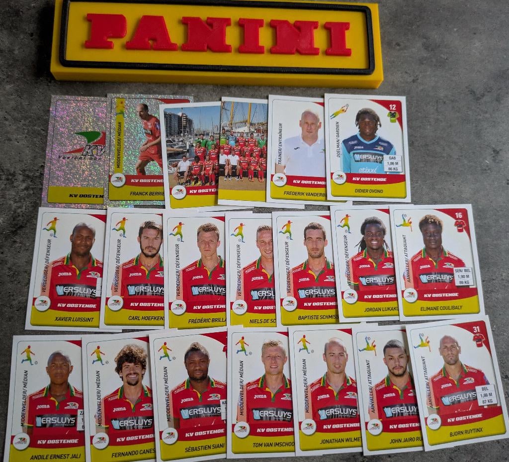 Panini FOOTBALL 2015 20 STICKERS KV OOSTENDE VOETBAL, Ophalen of Verzenden, Nieuw