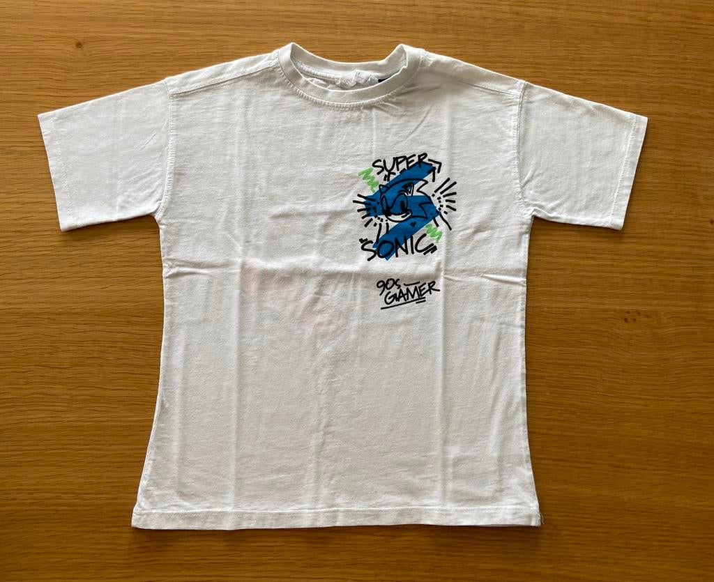 T-shirt blanc Sonic - 7 ans -6€, Enfants & Bébés, Vêtements enfant | Taille 122, Enlèvement ou Envoi, Utilisé, Zara, Garçon
