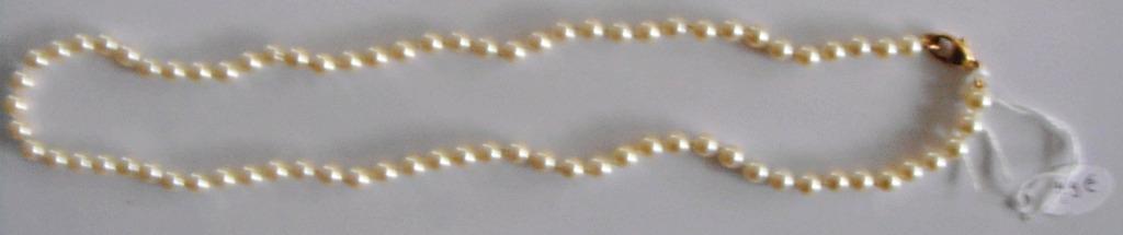 Collier perles de Majorque blanches 50 cm, fermoir plaqué or, Ophalen of Verzenden, Nieuw, Wit, Steen of Mineraal