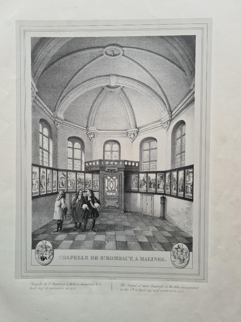 1847 - Mechelen / voormalige Sint-Romboutskapel 42 x 53 cm, Verzenden