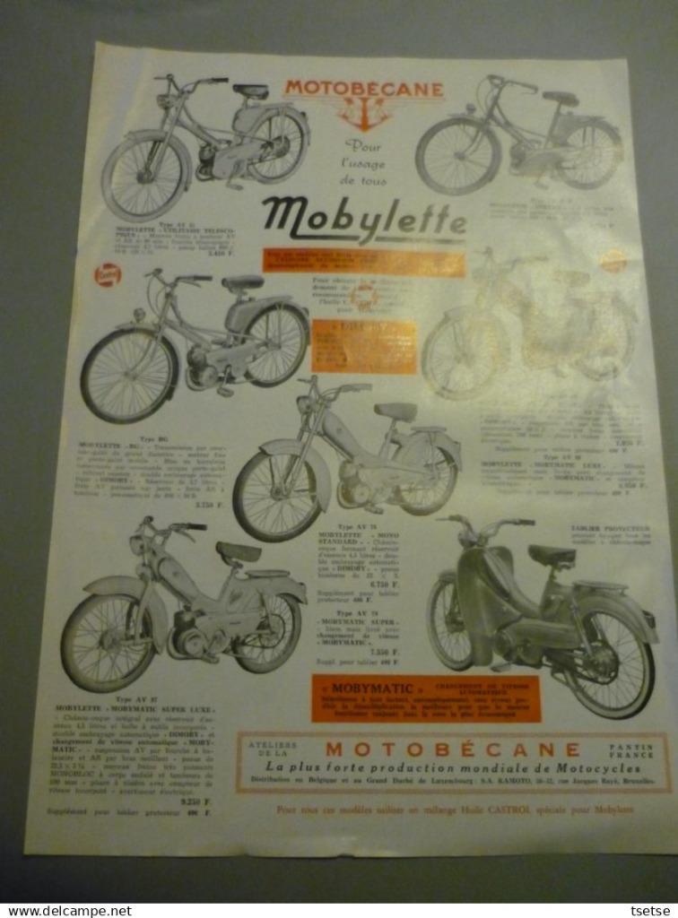 Affichette marque Mobylette-Motobécane -Modèles - Années 50, Envoi
