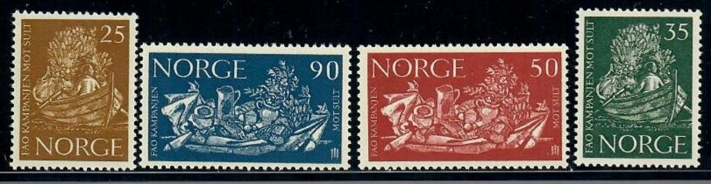 Noorwegen yvertnrs.: 452/55 postfris, Timbres & Monnaies, Timbres | Europe | Scandinavie, Enlèvement ou Envoi, Norvège, Non oblitéré