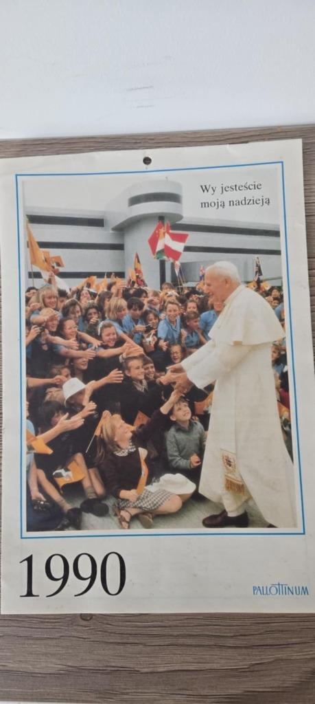 Kalender 1990 Paus Johannes Paulus II in het pools, Verzamelen, Religie, Ophalen of Verzenden, Zo goed als nieuw, Overige typen