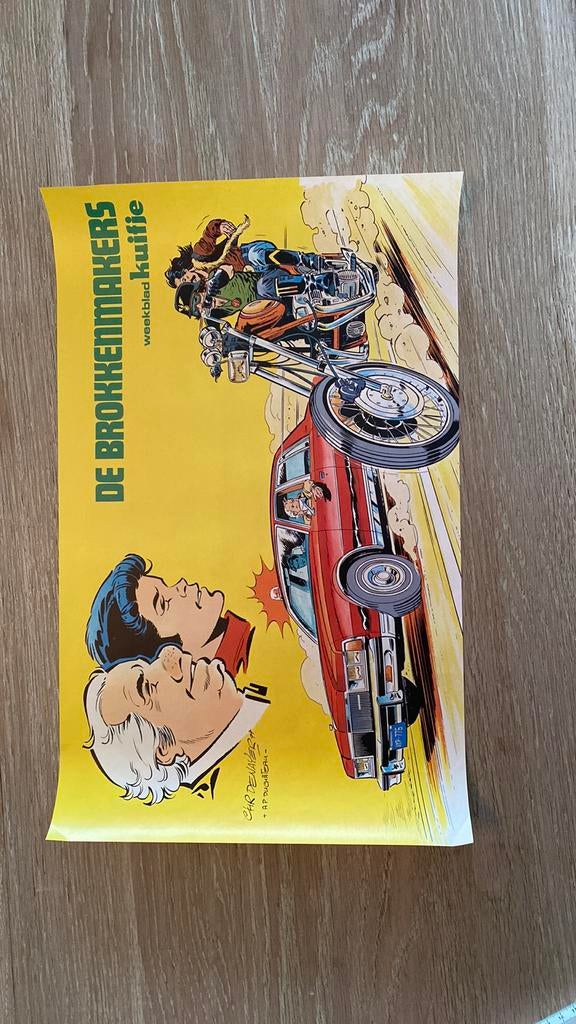 Affiche Denayer cascadeurs 1977 hebdomadaire Tintin, Enlèvement ou Envoi, Tintin, Neuf