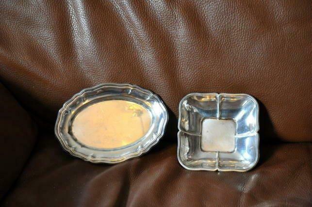 2 petits plats métal argenté