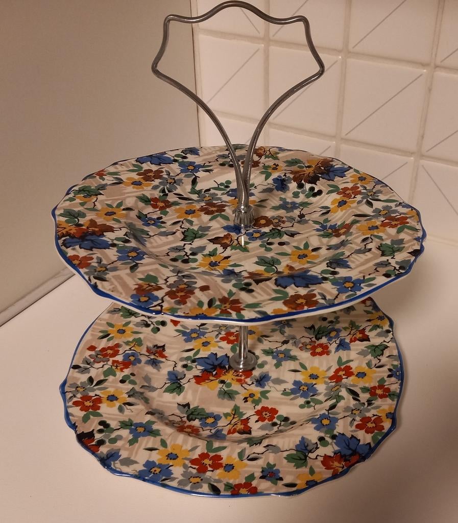 Etagère bloemen James Kent Pottery Gt Britain Old Foley 1930, Ophalen of Verzenden