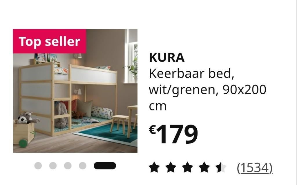 Gratis Ikea stapelbed Kura, Ophalen, Gebruikt, Stapelbed
