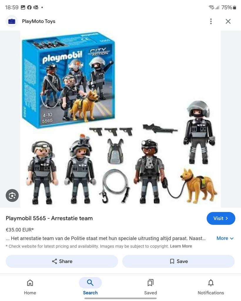 L'équipe d'arrestation Playmobil City Action 5565, Enlèvement ou Envoi, Comme neuf