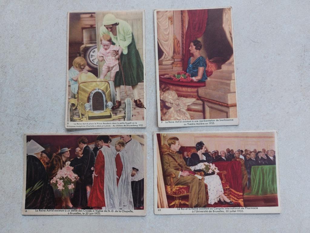 lot  van 4 oude prenten : Koningin Astrid (Côte d'Or), Verzamelen, Koningshuis en Royalty, Verzenden