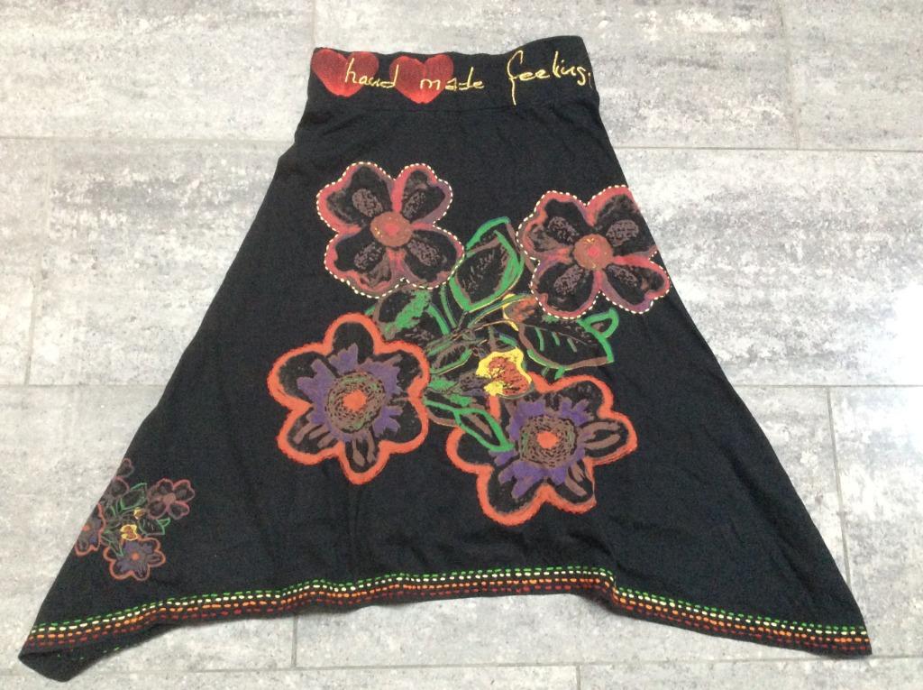 Rok Desigual S/M, Kleding | Dames, Rokken, Zwart, Ophalen of Verzenden, Zo goed als nieuw, Onder de knie