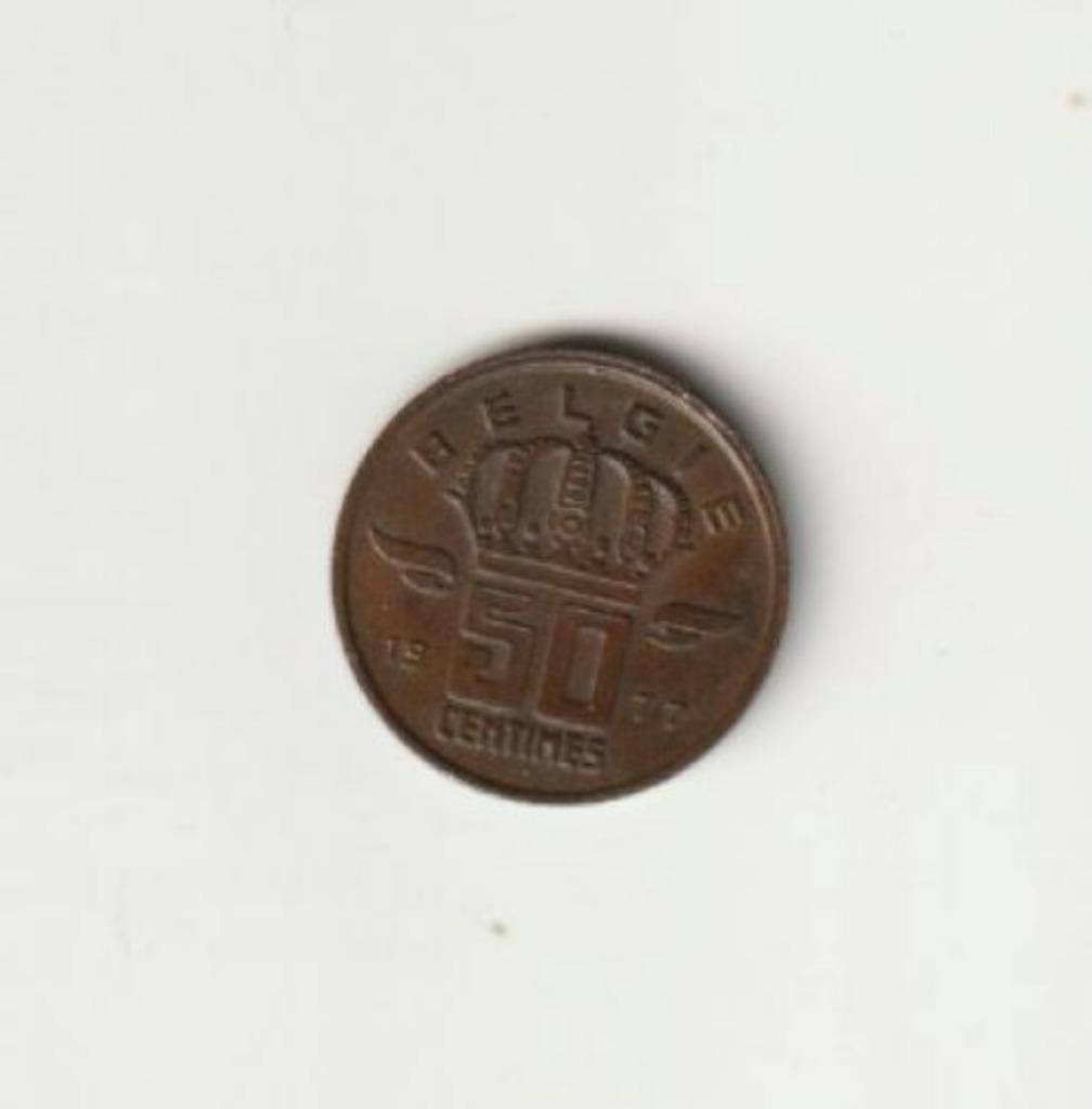 BELGIE BELGIUM BAUDOUIN 50 C 1977 NL, Postzegels en Munten, Munten | België, Ophalen of Verzenden, Metaal, Losse munt
