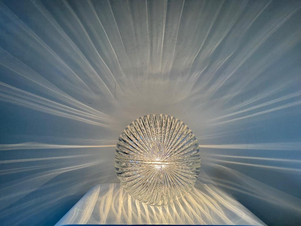 Kristallen tafellamp Claus Jozef Riedel, Ophalen, Zo goed als nieuw, Glas, Minder dan 50 cm