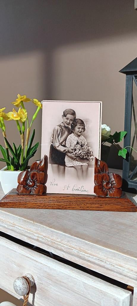 2 antieke houten fotokaders. Prijs is voor de twee., Ophalen of Verzenden, Gebruikt