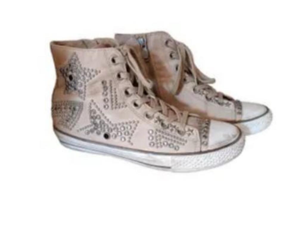 ASH Vintage Women Vibration Star Studded Leather Trainers, Verzenden, Beige, ASH, Zo goed als nieuw