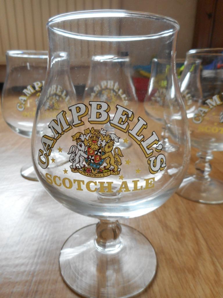 CAMPBELLS GLAZEN> SCOTCH ALE, Verzamelen, Ophalen of Verzenden, Zo goed als nieuw, Bierglas