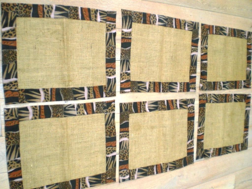 set de table 6 p. Toile de Jute+tissu, artisanat afric Neufs, Enlèvement, Comme neuf, Beige, Set de table