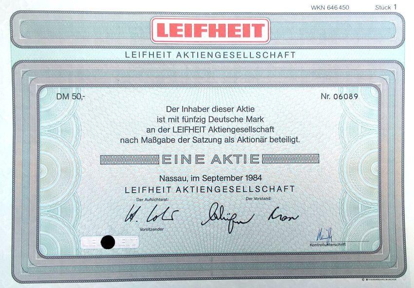 LEIFHEIT 1984, Ophalen of Verzenden, 1970 tot heden, Aandeel