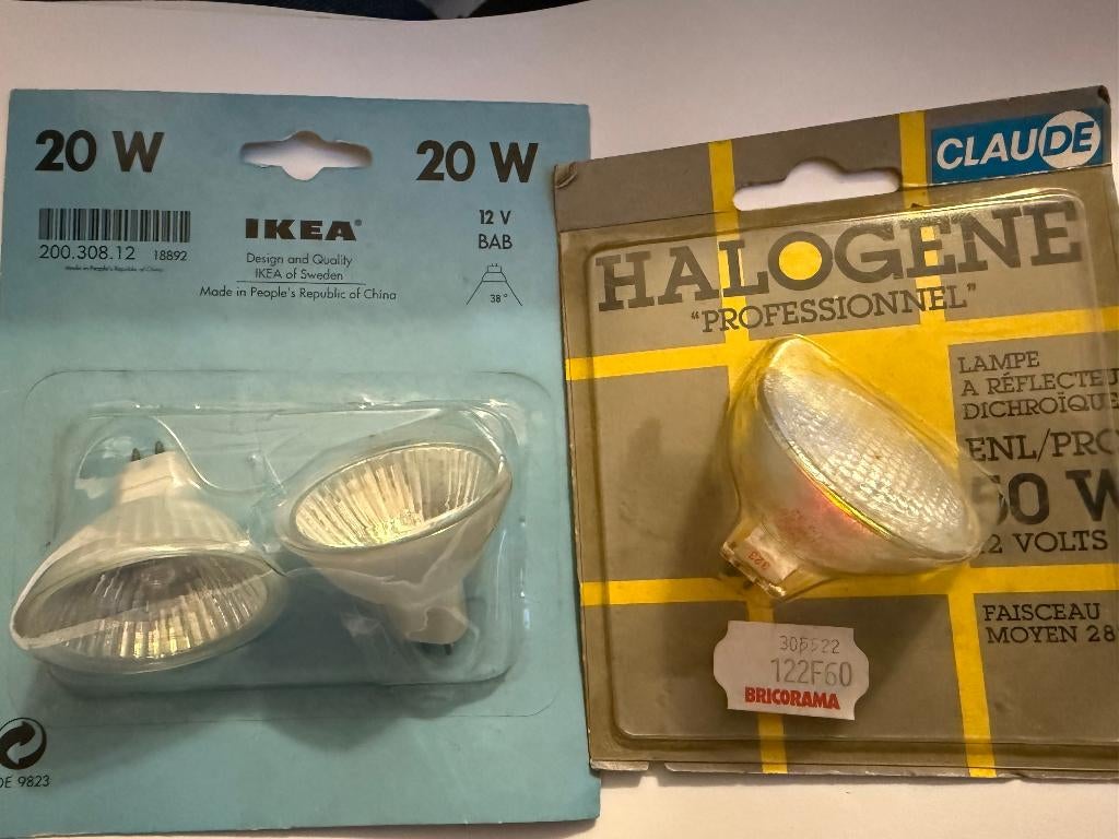 Ampoules halogènes 20W et 50W NEUVES, Maison & Meubles, Lampes | Autre, Envoi, Neuf