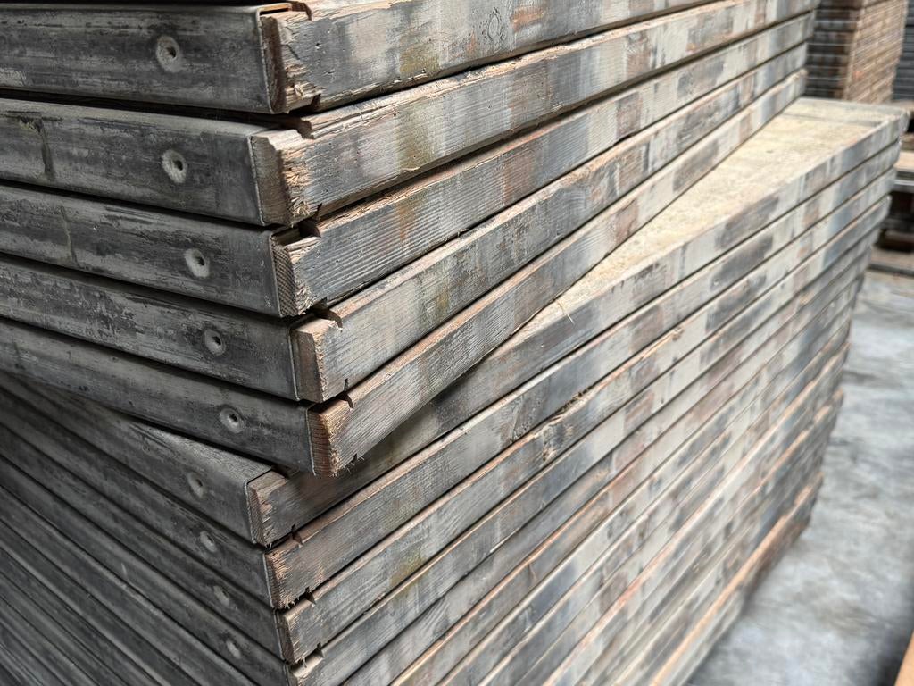 Steenschotten houten platen douglas of azobe, Tuin en Terras, Ophalen, Gebruikt, Planken, Hardhout