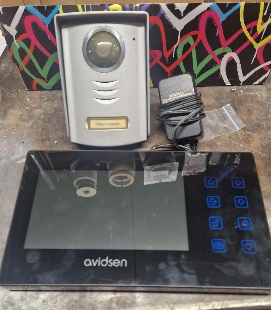 Vidéo parlophone AVIDSEN à 2 Fils fonctionnel, pour Gâche, Enlèvement ou Envoi, Utilisé