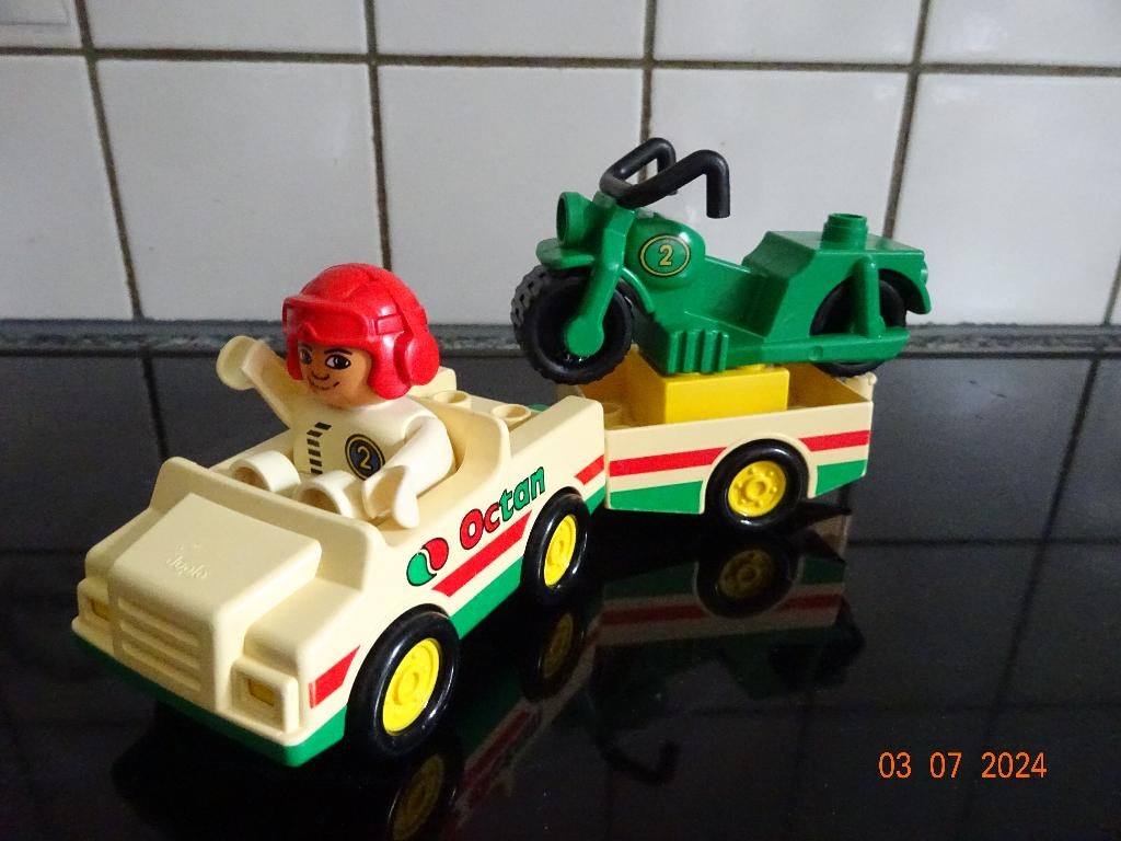 Duplo 2621 Octan Motorfiets Transporteur*VOLLEDIG*VINTAGE*, Ophalen of Verzenden, Complete set, Duplo