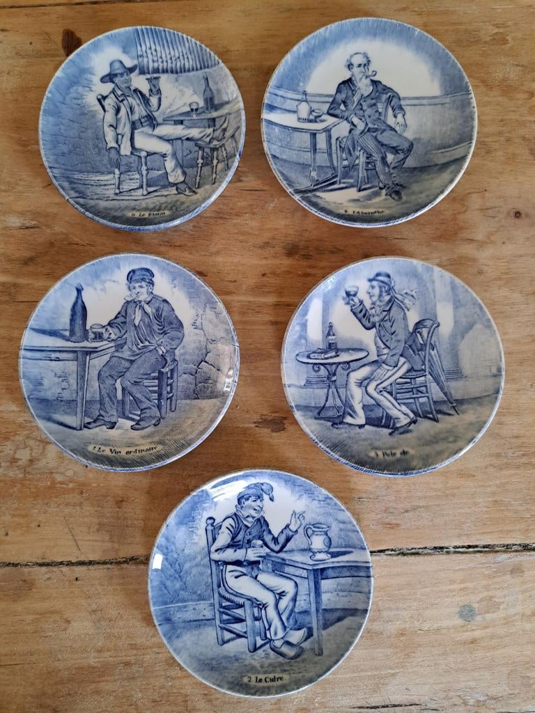 Aperitiefbordjes Boch Delfts, Ophalen of Verzenden