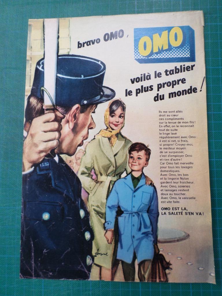 OMO lessive - publicité papier - 1960, Collections, Enlèvement ou Envoi, Utilisé, Autres types